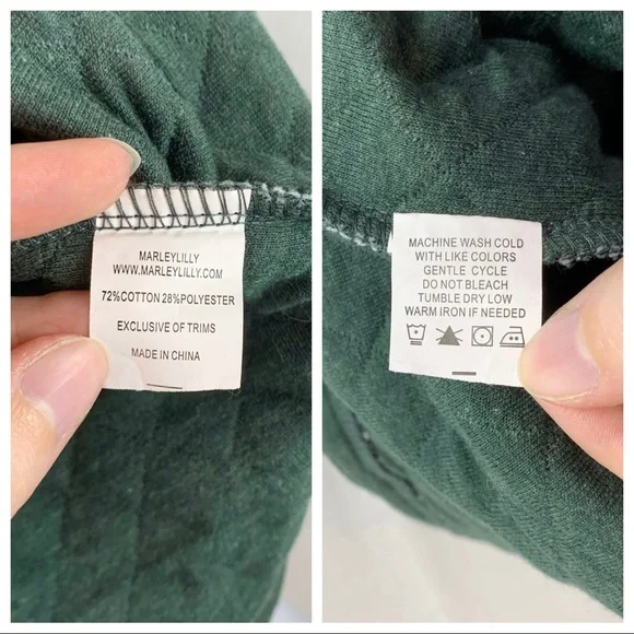 Marley Lilly monogram MLS quilted tunic sweatshirt NWT - Picture 15 of 16